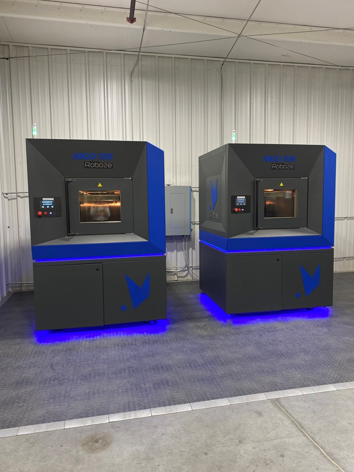 Two Roboze Argo 500 3D printers